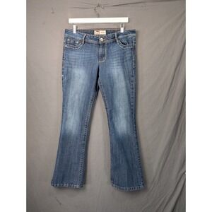 LEI Ashley Lowrise Bootcut Jeans Blue Denim Juniors Size 13 Short